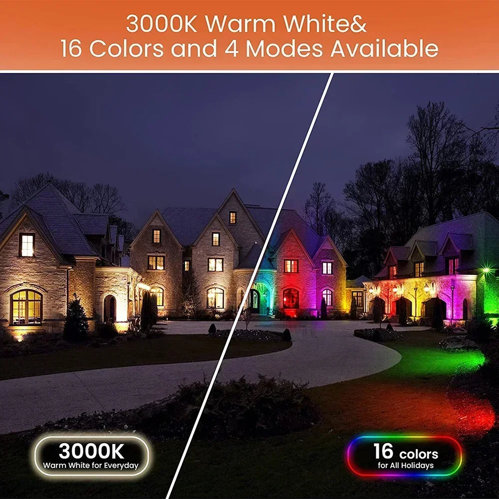LED garden lamp with remote control, 16 waterproof colours for outdoor use - vue 5 sur 6