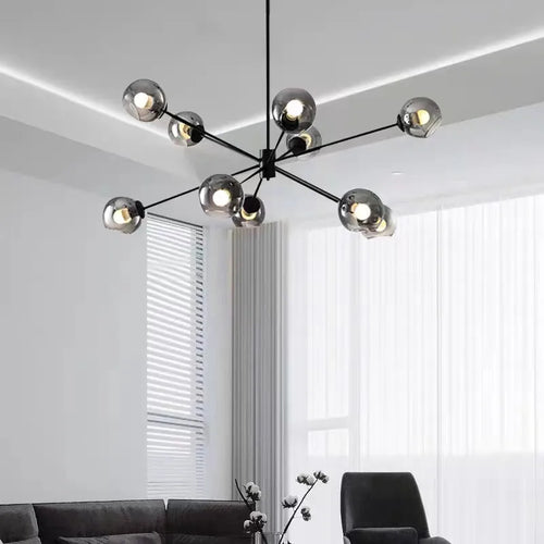 lustre industriel rétro en verre pour décoration intérieure - vue 4 sur 7