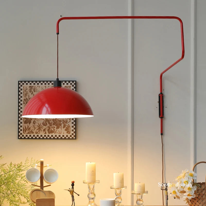 Telescopic rotating foldable cordless wall light