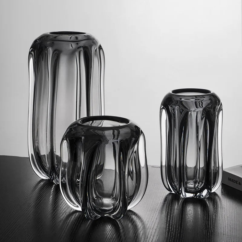 thick glass vase for terrarium and floral decoration