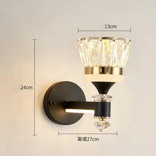 Creative nordic crystal wall light modern decorative indoor design - vue 10 sur 12