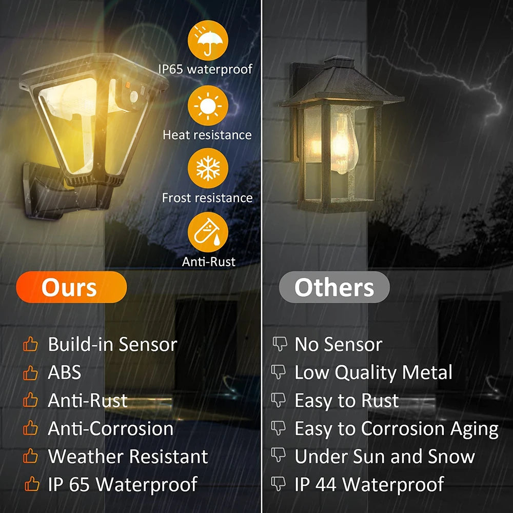Outdoor solar lantern 100 LED motion sensor 360-degree lighting - vue 4 sur 8