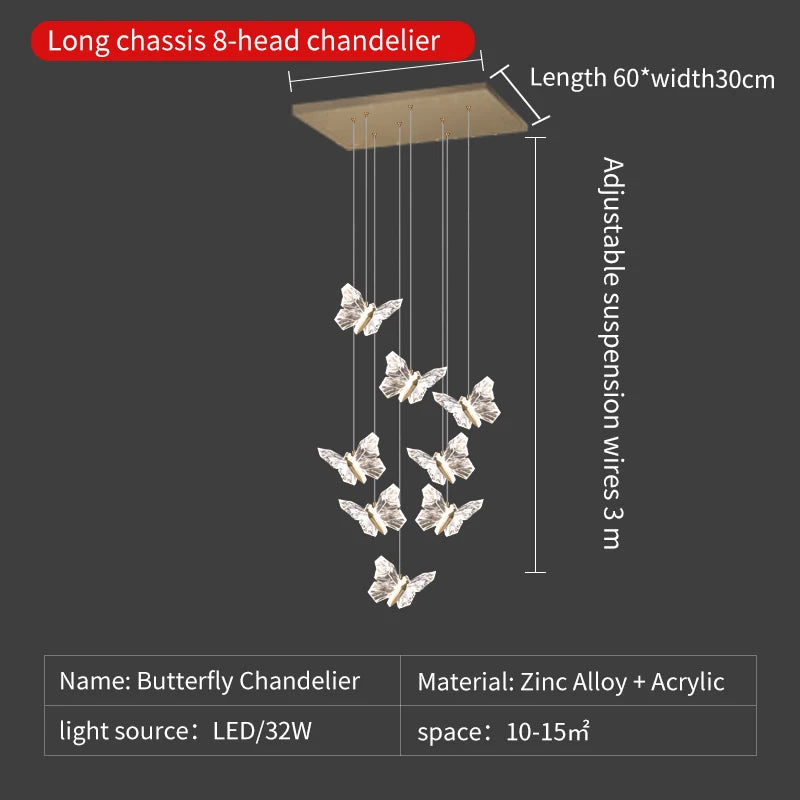 Nordic crystal LED pendant light for modern decoration - vue 12 sur 18
