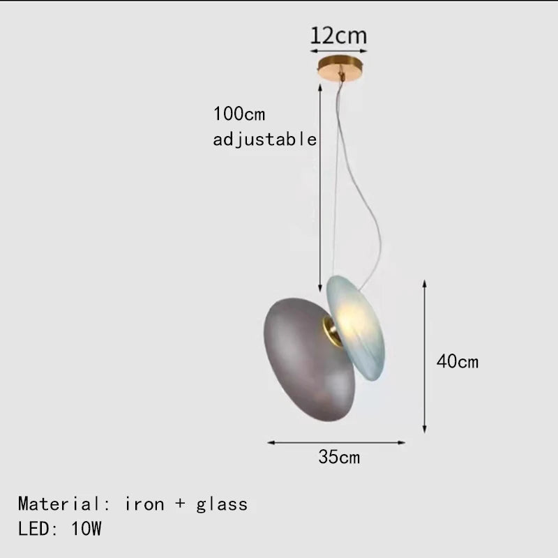 Modern glass LED pendant light with adjustable cable for indoor decor - vue 11 sur 28
