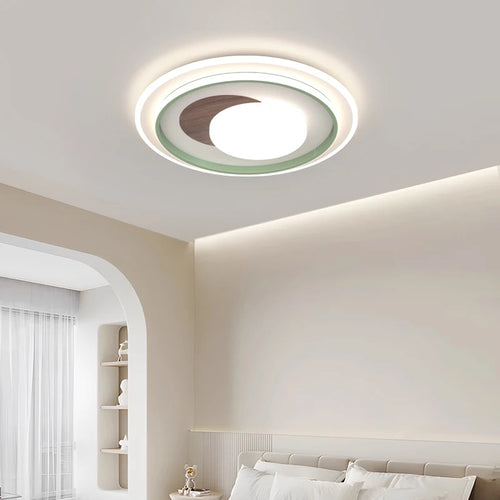 Ultra-slim French mango wood ceiling light with full eye protection - vue 4 sur 14