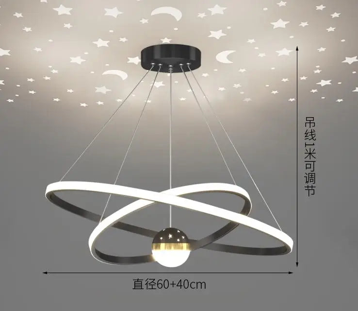 Round designer LED pendant light for modern decor