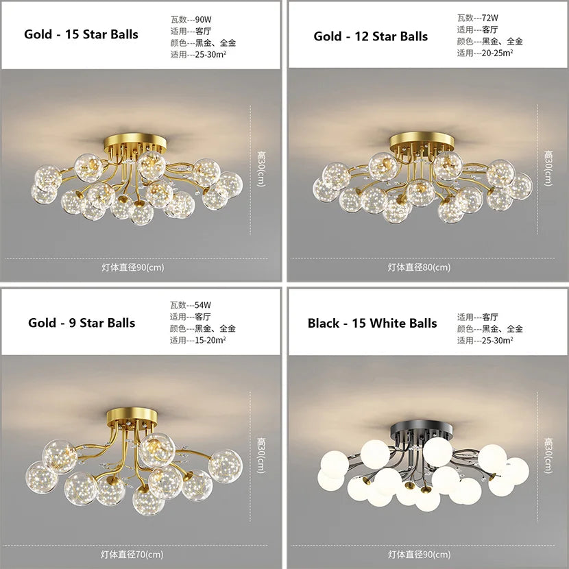 Modern iron LED chandelier for stylish lofts - vue 6 sur 18