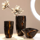 crackle glass vase for decorative flower arrangement