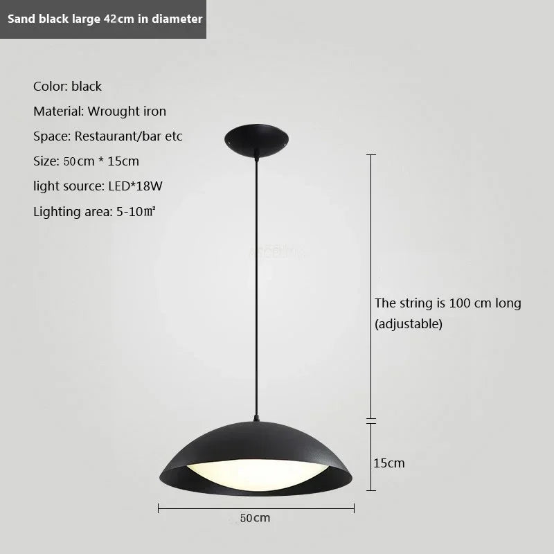 Modern minimalist iron pendant light for interiors - vue 8 sur 10