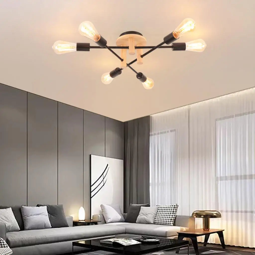 Modern wooden chandelier for indoor decoration