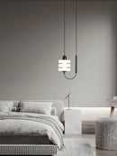 Elegant modern black and white glass chandelier