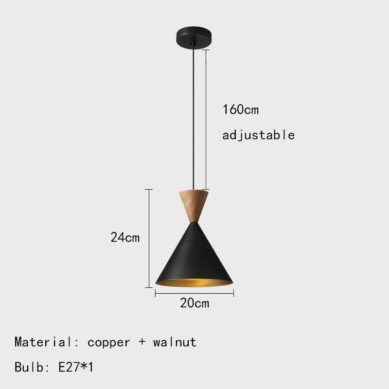 Retro brass pendant light with decorative adjustable cord