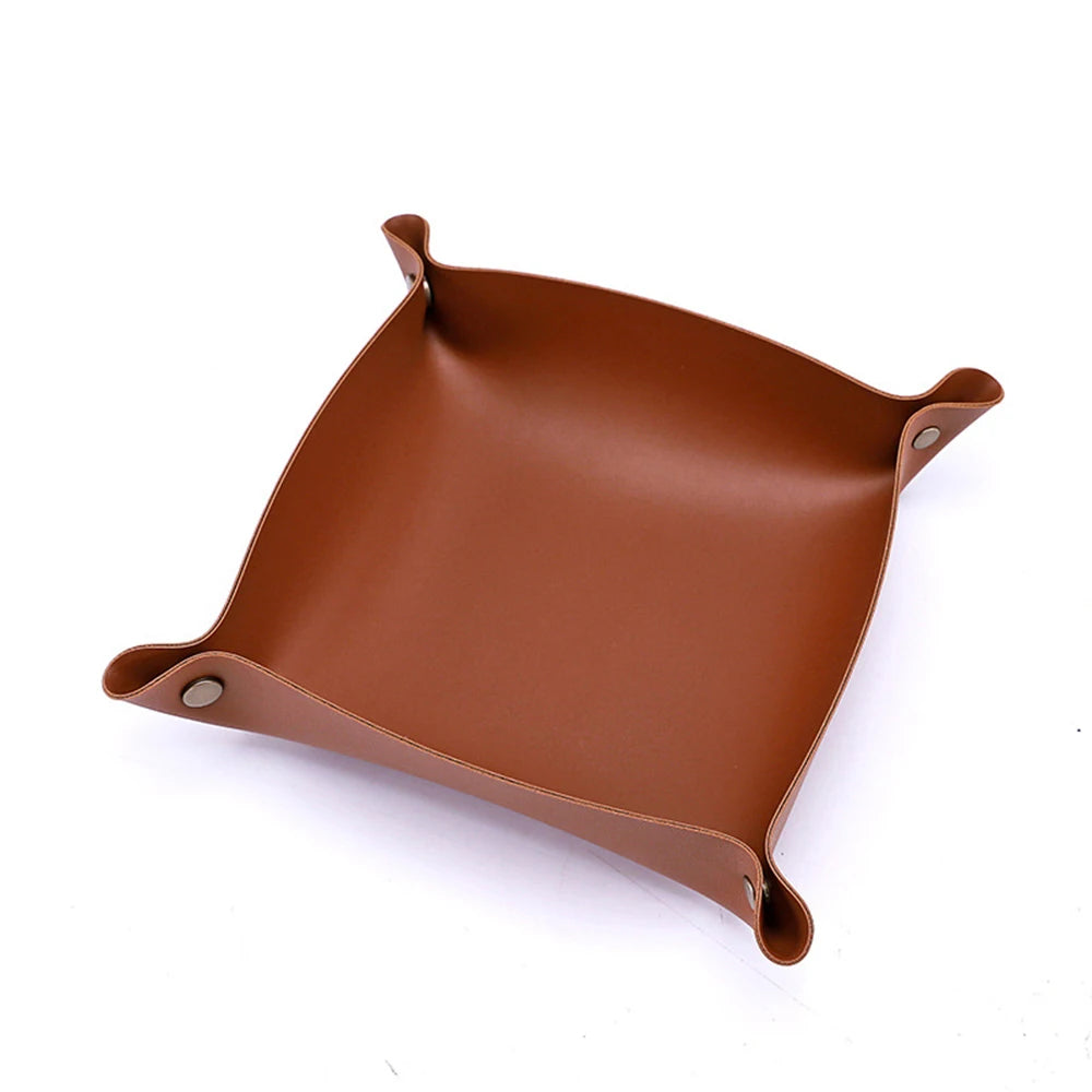 Foldable leather tray for storage and decoration - vue 11 sur 13
