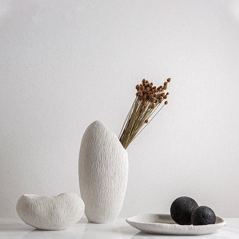 resin vase with coral texture for modern decoration