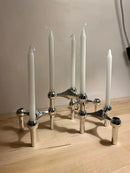 Metal candle holder with molecular design for modern decor