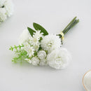Silk rose and carnation bouquet festive floral decoration