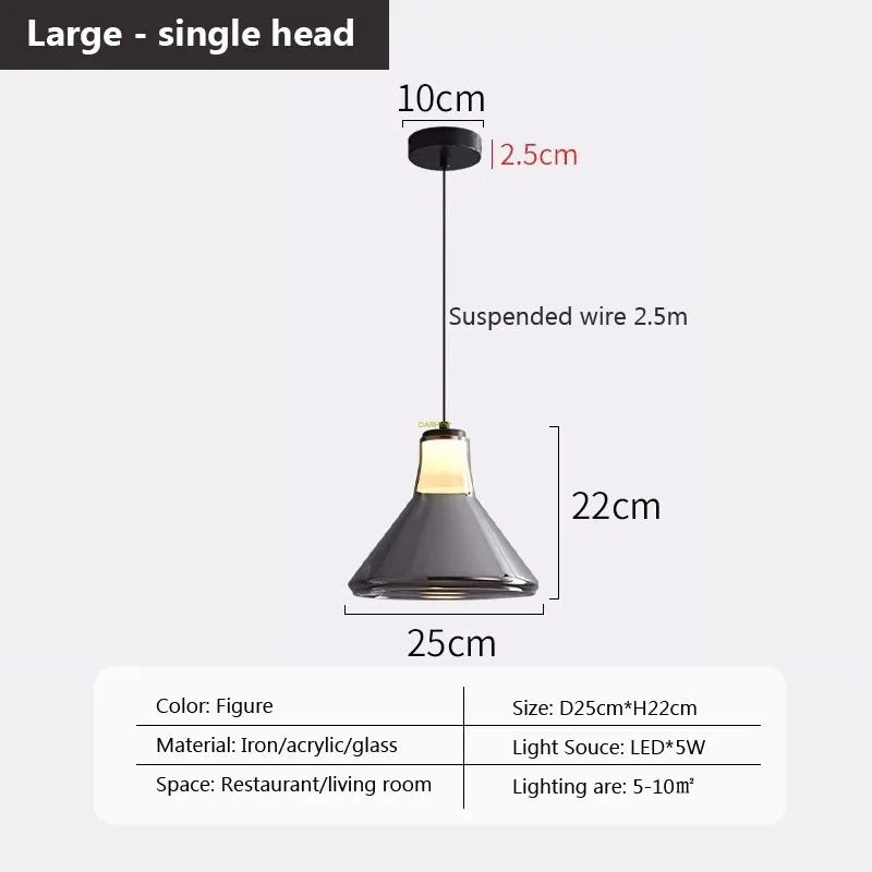 Multi-head glass pendant light for modern interiors - vue 11 sur 23