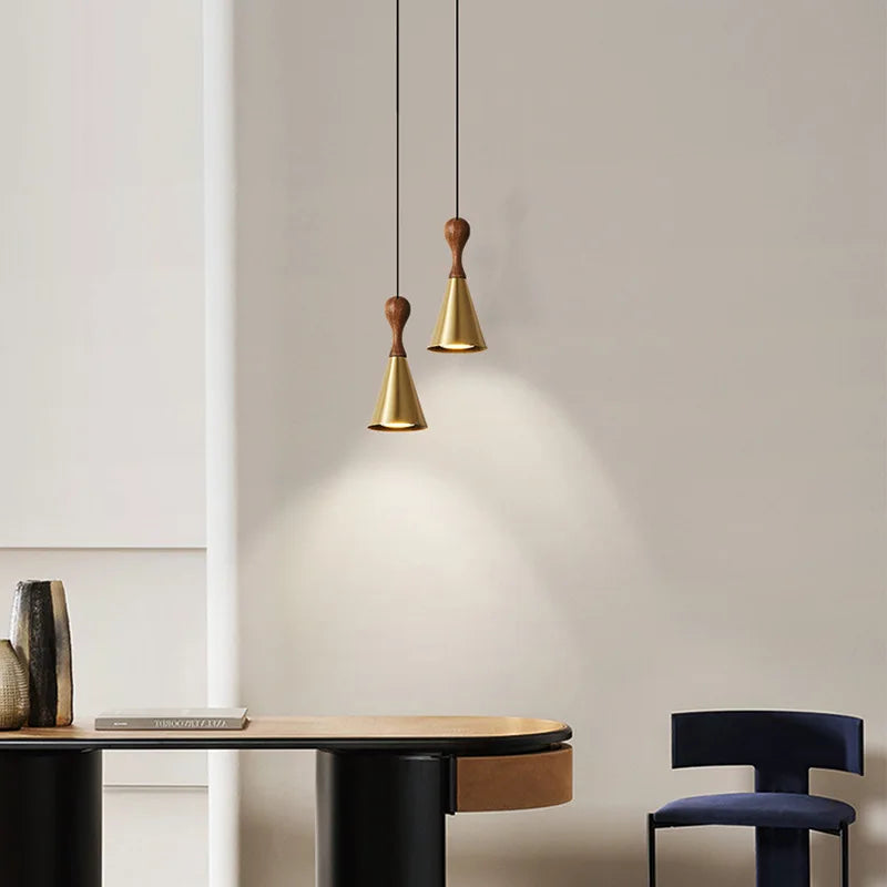 Modern black and gold copper pendant light for indoors