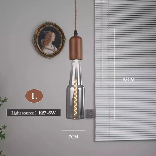 Retro art glass chandelier with solid wood for interior decoration - vue 11 sur 25