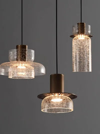 Retro American style cracked glass pendant light for interiors