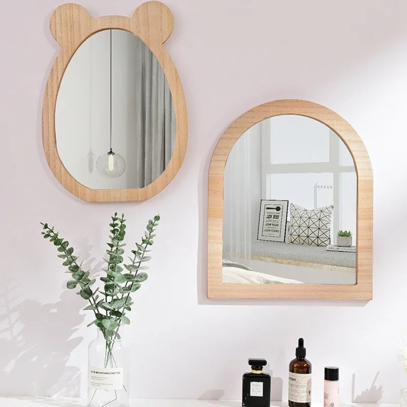cute decorative wooden hanging mirrors for kids