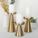Set of 3 metal candle holders for wedding decor and luxury gifts