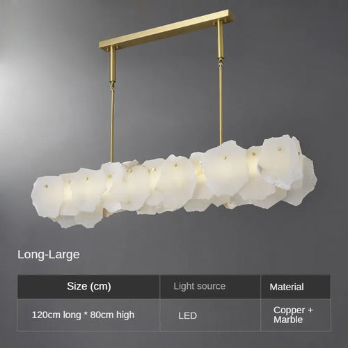 Natural marble and copper chandelier for elegant interior decoration - vue 10 sur 10