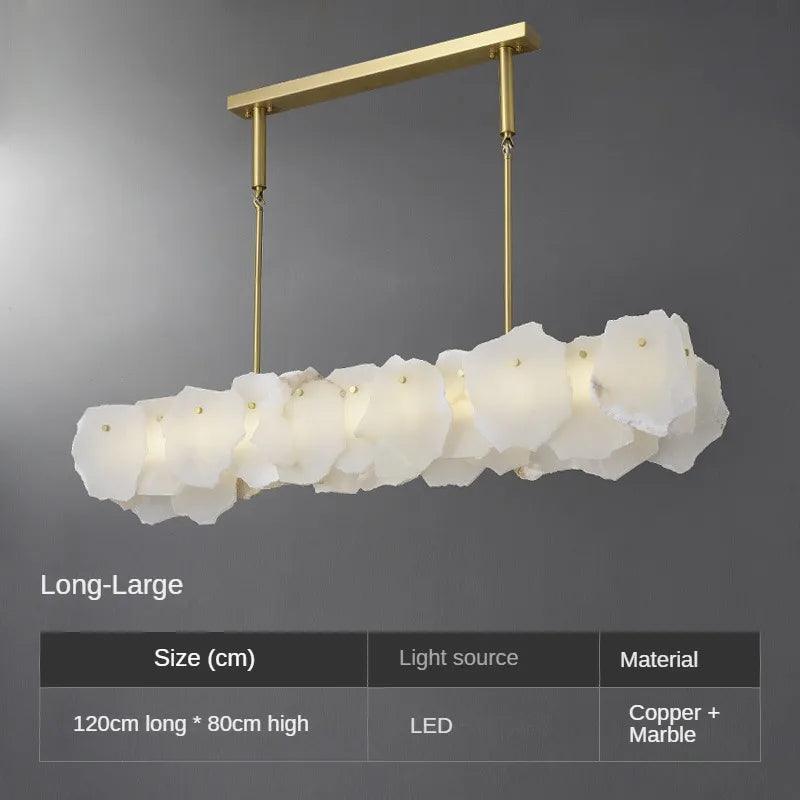 Natural marble and copper chandelier for elegant interior decoration - vue 9 sur 10