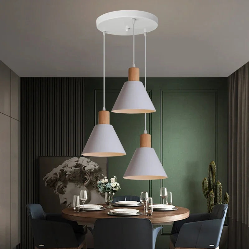 Modern minimalist three-head pendant light for indoor lighting