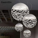 Modern hollow iron pendant light bird cage industrial decoration