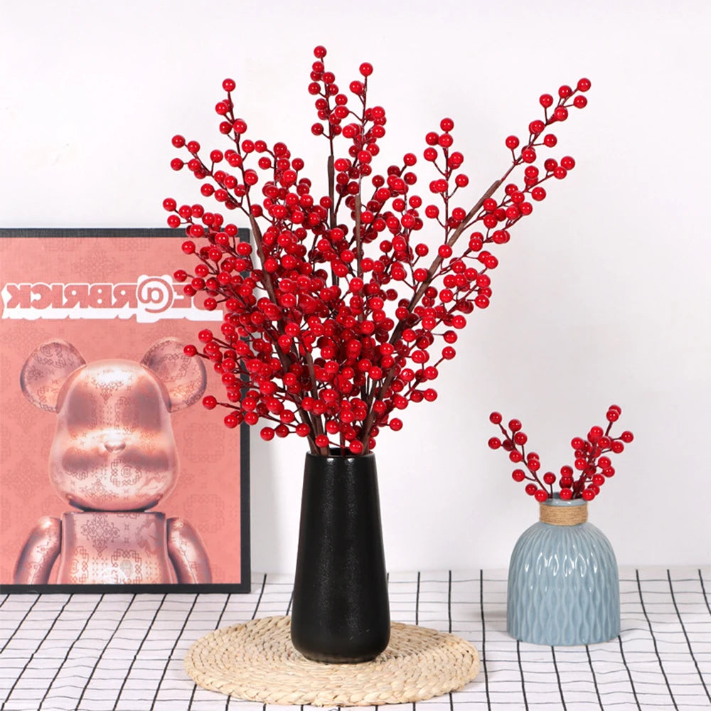 Artificial red berry branch for Christmas and harvest decoration