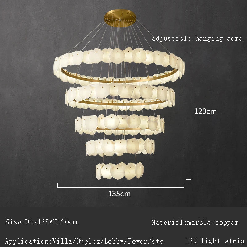 Spanish natural marble luxury chandelier for hotel