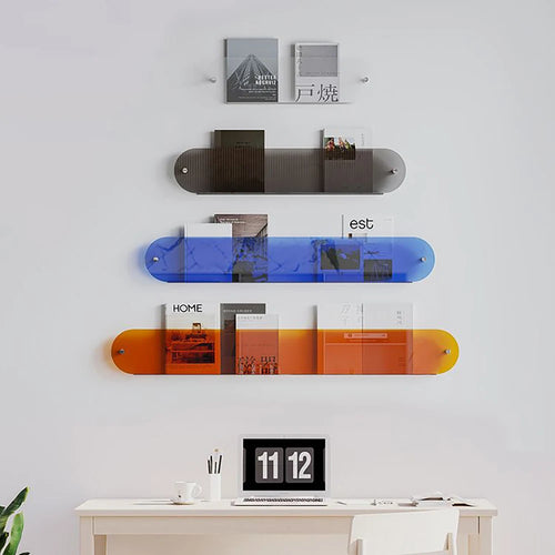 acrylic floating wall shelf magazine rack and literature organizer - vue 4 sur 52