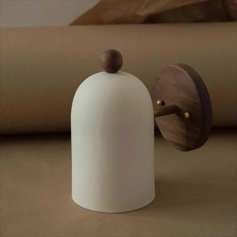Nordic walnut wabi sabi style zen wall light for interiors
