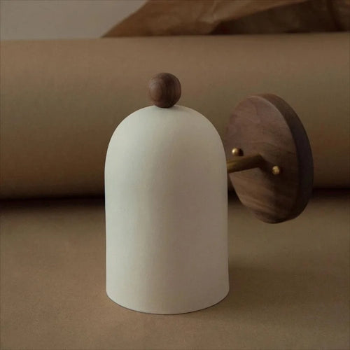 Nordic walnut wall light wabi sabi zen Japanese ambiance - vue 3 sur 10