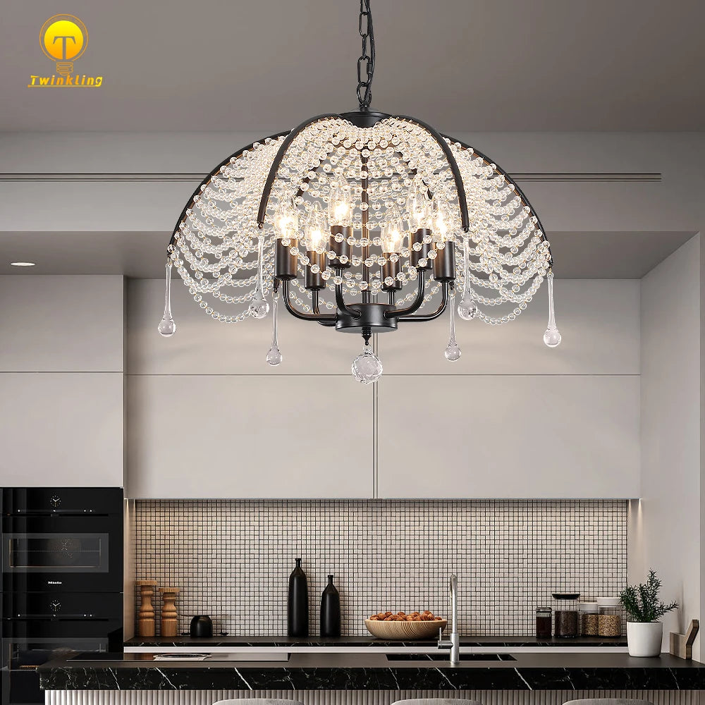 Modern crystal chandelier for stylish and bright interior decor