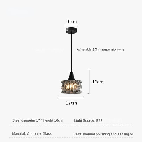 Minimalist Italian pendant light in premium copper and glass
