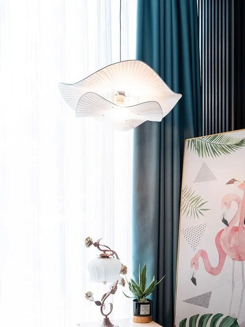 Nordic design fabric LED pendant light flower chandelier - vue 6 sur 7