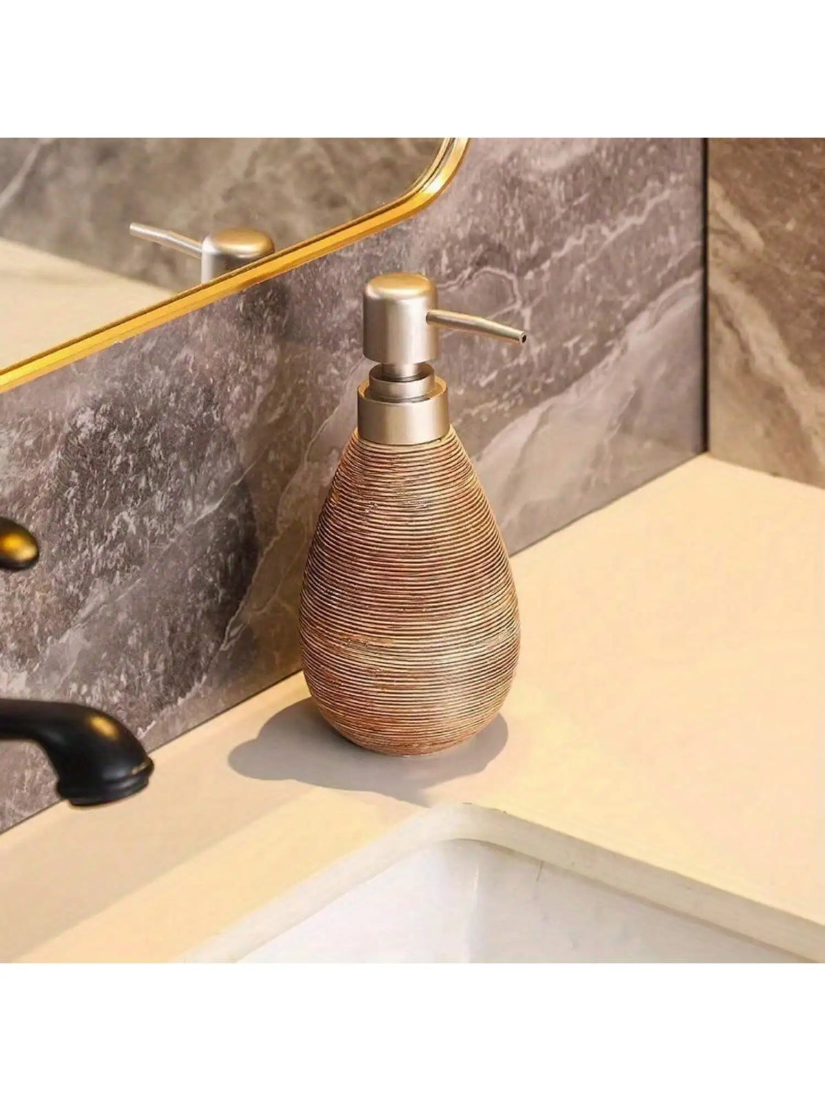 Creative Retro Style Ceramic Push-Type Soap Dispenser With Pump, Hand Soap Bottle, Suitable For Bathrooms Kitchens And Toilets - vue 11 sur 11