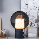 designer marble desk lamp with modern glass shade