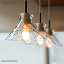 Japanese style LED pendant lamp in wood and glass, decorative lighting