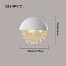 Creative crystal hemisphere pendant light for interiors