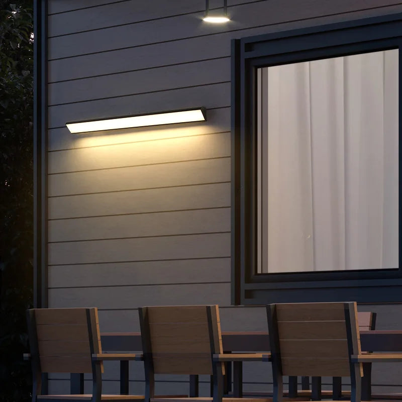 Modern outdoor waterproof LED wall light IP65 for garden, terrace, garage and indoor decoration - vue 5 sur 6