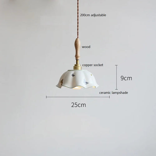 Modern ceramic flower pendant light - vue 14 sur 30