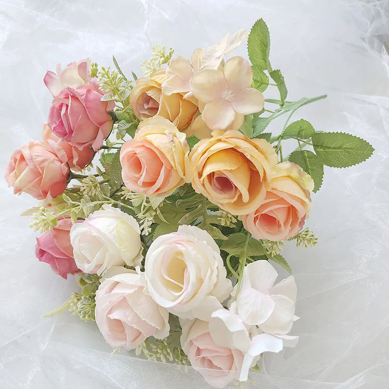 Retro artificial peony bouquet for wedding decoration