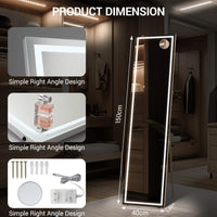 full-length tilting LED mirror with stand and adjustable light