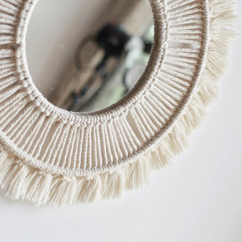handmade bohemian nordic style decorative wall mirror - vue 7 sur 7