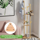 hanging coat rack with 10 hooks and integrated shelf