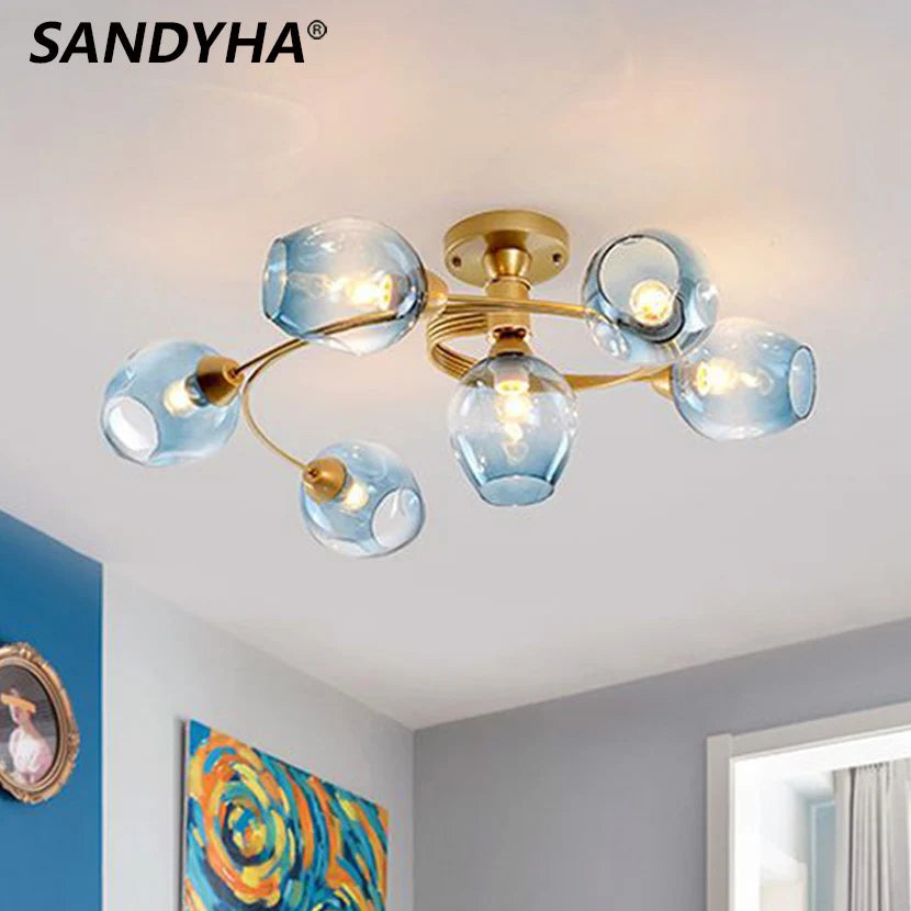 Molecular glass LED chandelier for dining table