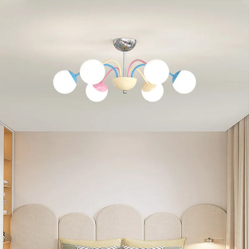 Modern colourful bubble chandelier for indoor hanging - vue 5 sur 8
